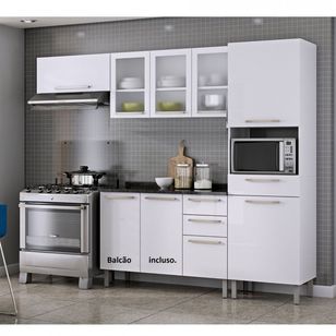 Cozinha Compacta 3 Pçs c/ Balcão Dandara Itatiaia Branco