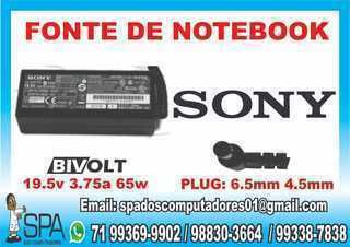 Fonte Carregador Notebook Sony Vaio 19.5v 4.7a em Lauro de Freitas