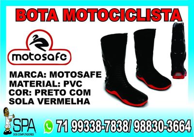 Bota Impermeável Motosafe para Motociclista em Salvador BA