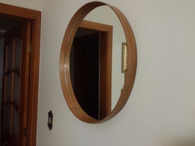 Espelho 60 Cm em Madeira Natural