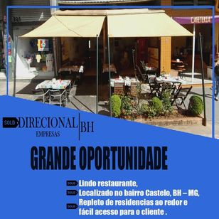 Vendo Excelente Restaurante no Bairro Castelo, Belo Horizonte, MG