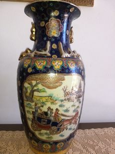 Vaso Antigo Chinês Porcelana Pintado à Mão