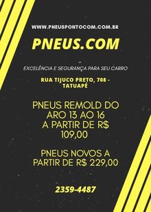 Pneuspontocom, com uma Mega Promoção de Pneus Remold e Novos