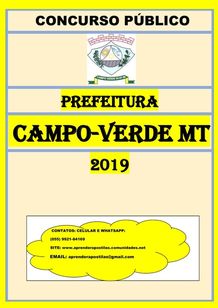 Apostila Digital Concurso Prefeitura Campo Verde MT 2019