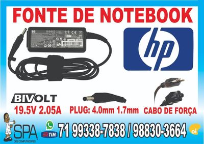 Fonte Notebook Hp All in One 19v 7.89a 150w 7.4mm X 5.5mm em Salvador
