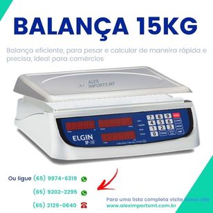 Balança Comercial Carne Elgin Dp1502 2g / 15kg com Bateria Balansa