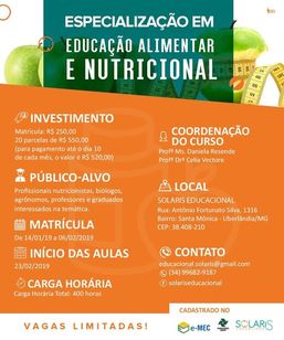 Curso de Especialização em Educação Alimentar e Nutricional