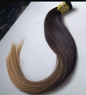 Cabelo Humano Natural Loiro Ombre Liso Mega Hair 50g 65cm
