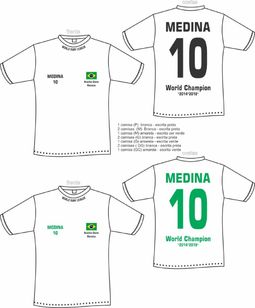 Camisas Medina 10 - Atletas Wsl -l Liga Mundial de Surf