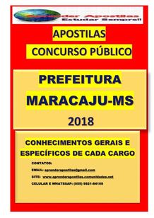 Apostila Digital Concurso e Seletivo Público Pref. Maracaju-ms 2018