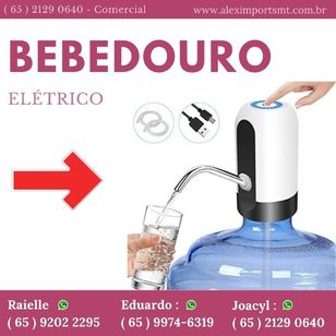 Bebedouro Bomba Elétrica p/ Garrafão Galão água Recarregável Bebedor a