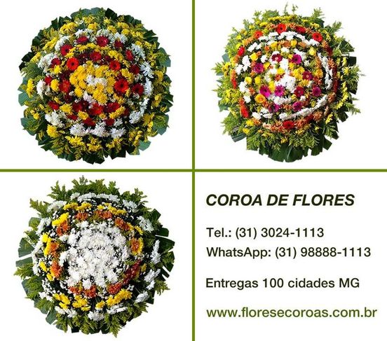 Coroas de Flores Velório Cemitério São João Batista Barão de Cocais MG