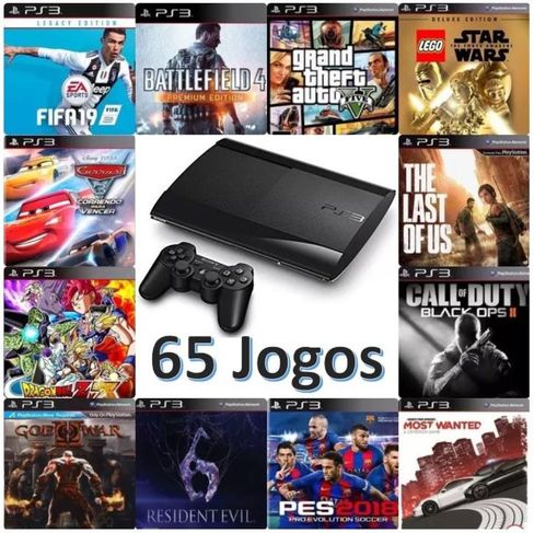 Ofertão: Playstation 3 (ps3) + 65 Jogos de Brinde