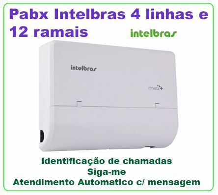 Pabx Intelbras Modulare Mais 4 Linhas 12 Ramais