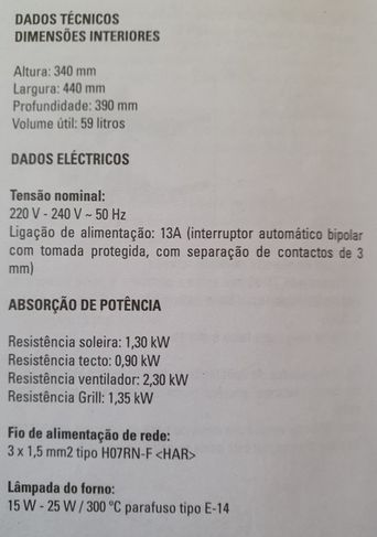 Forno Elétrico de Embutir 59 Litros Cata, 220v