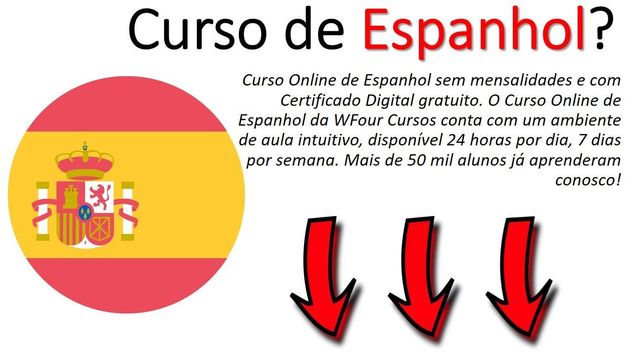 Curso Online de Espanhol - Certificado Aceito e Reconhecido por Todo o