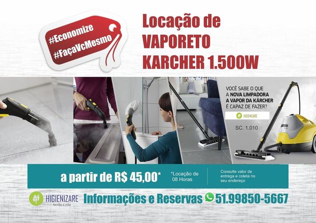 Locação de Vaporeto Karcher 1.500w Confira!!
