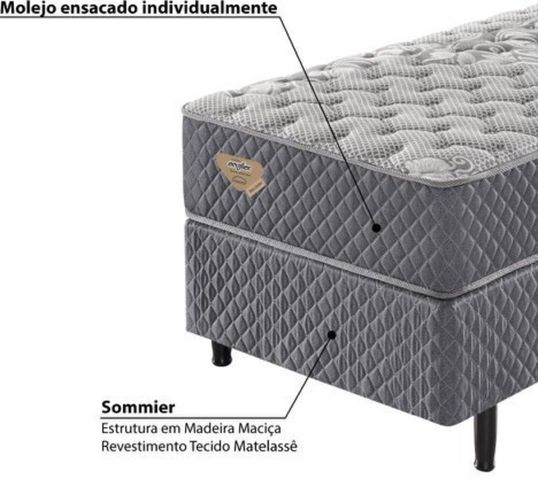 Cama Box Solteiro Relax Comfort Molas Ensacadas 88x188x70cm