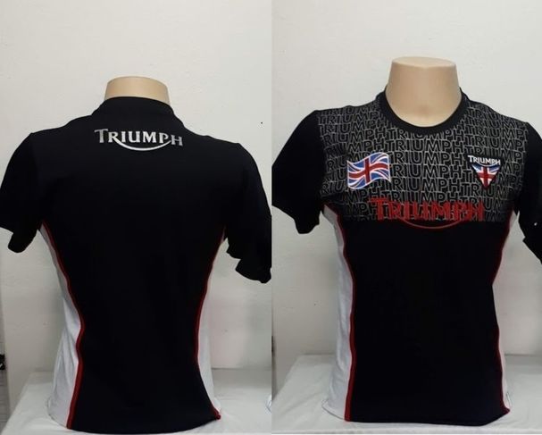 Camiseta Triumph Moto Top Caveira Bandeira