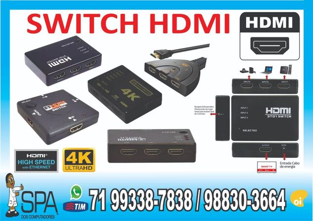 Adaptador Switch Chaveadora Hdmi XBOX 36 em Salvador BA