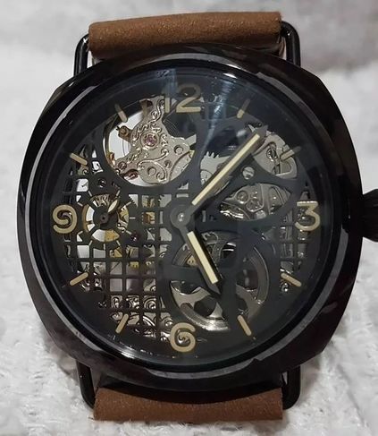 Relógio Masculino Skeleton Panerai