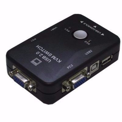 Chaveador Switch Kvm 2 Portas Vga + 2 Usb Monitor Mouse Etc