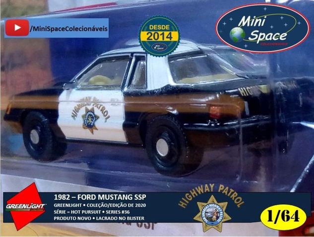 Greenlight 1982 Ford Mustang Ssp Polícia 1/64