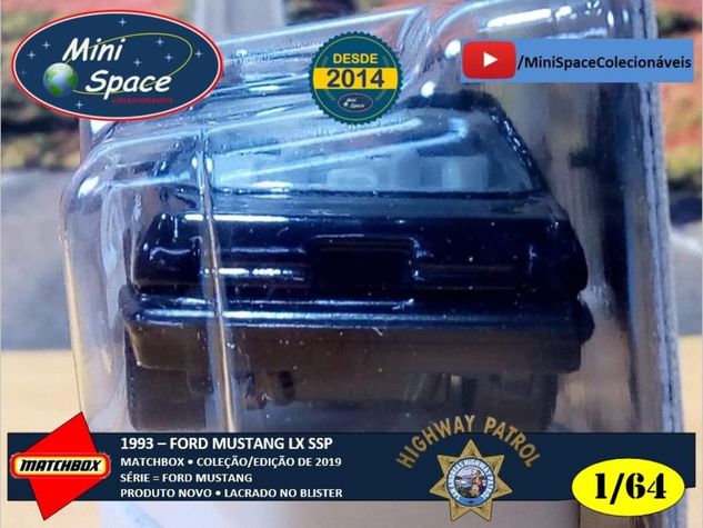Matchbox 1993 Ford Mustang Ssp Highway Patrol Polícia 1/64
