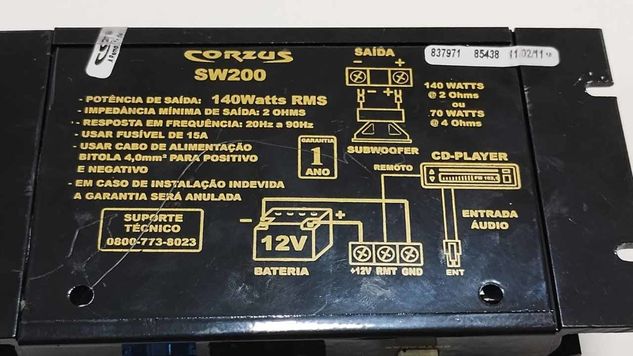 Módulo Amplificador de Som Corzus Sw200