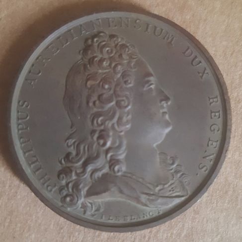 1715 Medalha Rei Luís XV e Filipe Duque de Orléans