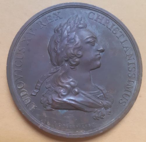 1731 Medalha Medicina Luís XV Apollo Hígia Deusa Saúde Paris