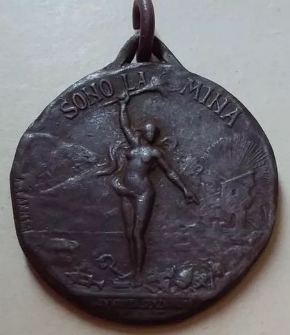 Medalha Asno e Mulher Nua 1892 1919 Povo Burro