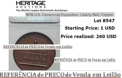 1776 1876 Usa Centennial Exposition Liberty Bell So-called Dollar