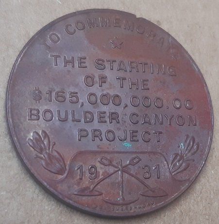 1931 Las Vegas Nevada Represa Hoover Usa Half Dollar Size