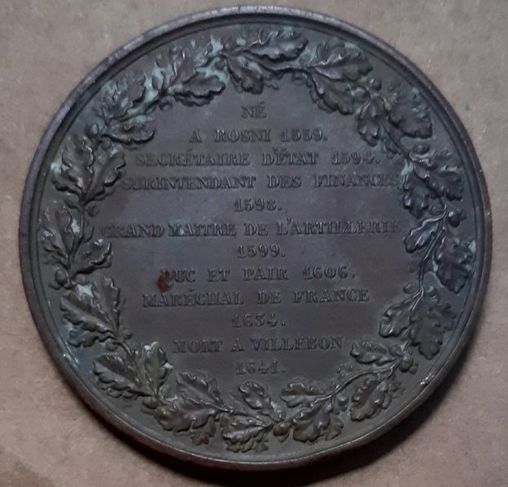 1559-1641 Medalha Maximilien Béthune Duque Barão Mestre de Artilharia