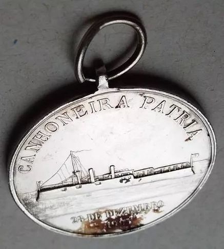 1905 Rio de Janeiro Medalha Canhoneira Colônia Portuguesa Visita