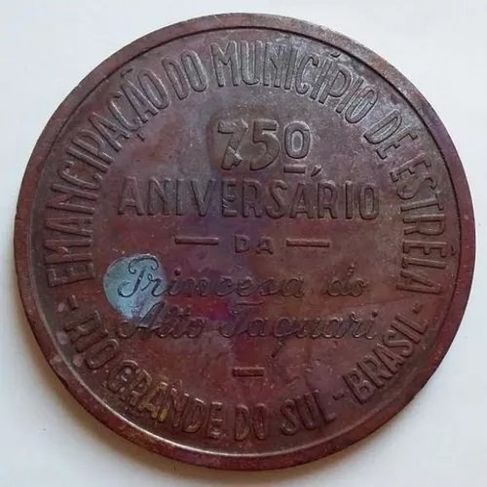 Medalha Emancipação do Município Estrela 1876-1951 Rio Grande Sul