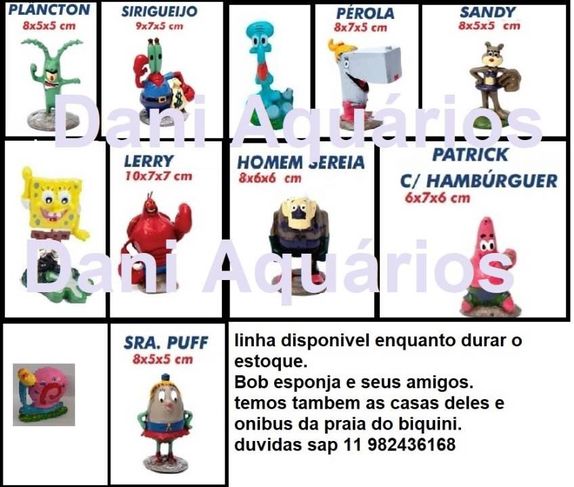 Enfeite Bob Esponja Aquário e Colecionador