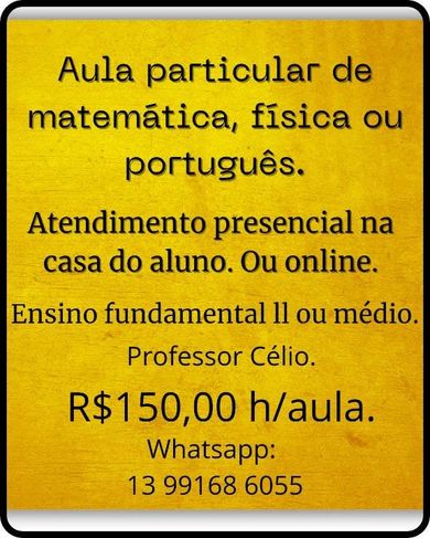 Aula Particular de Matemática, Física ou Português