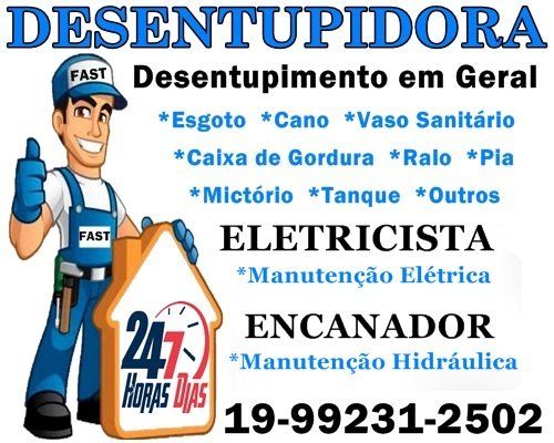 Desentupidora e Eletricista no Cambuí em Campinas