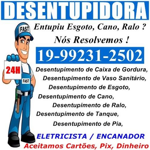 Desentupidora e Eletricista no Taquaral em Campinas