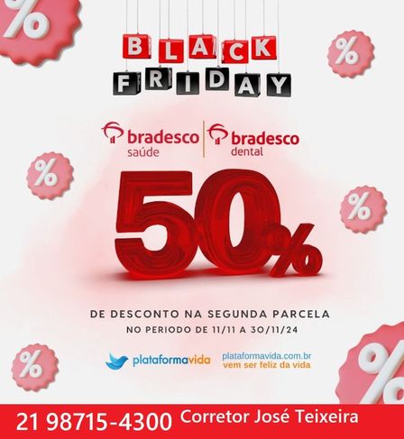 Black Friday Bradesco Saúde 50% Desconto Até 30/11/2024