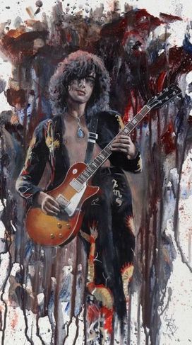 Quadro Decorativo Guitarristas do Rock - Jimmy Page