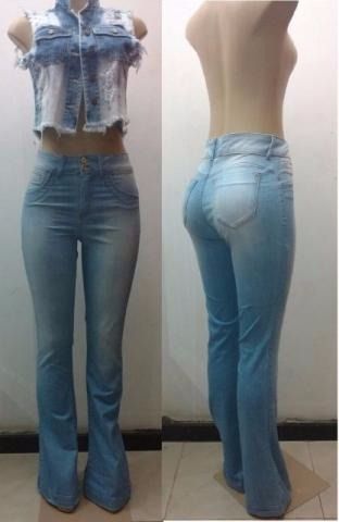 Calça Jeans Feminina Cintura Alta com Lycra