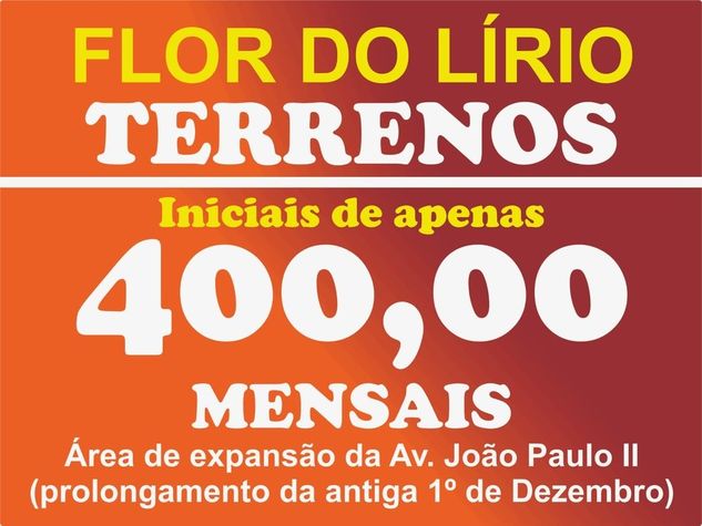 Terreno Av. João Paulo Ii, Apenas R$ 11.500,00