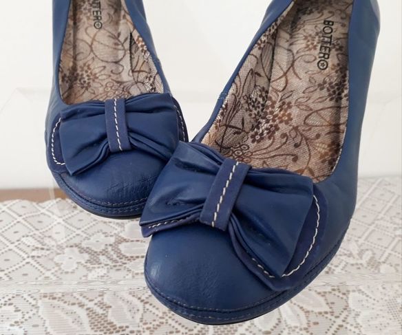 Sapato Azul Laço
