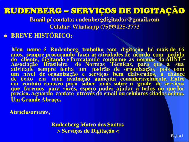 Rudenberg - Serviços de Digitação
