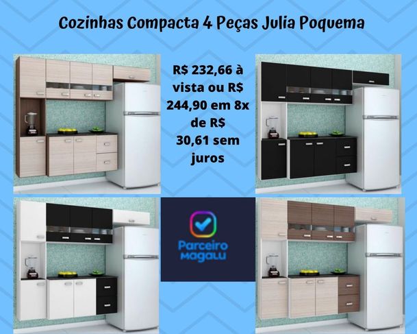 Cozinha Compacta 4 Peças Julia Poquema