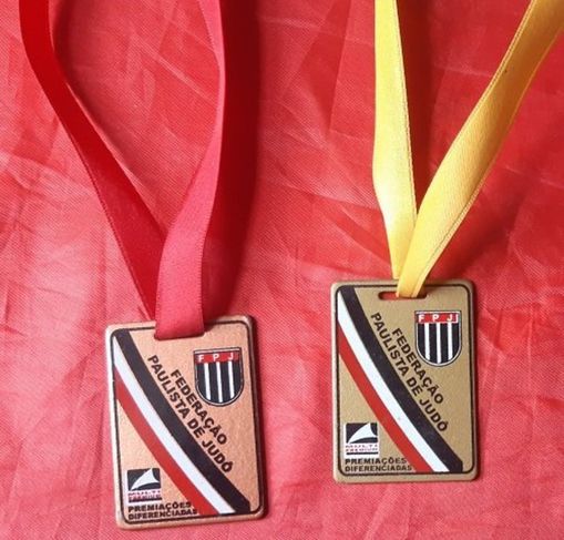 2 Medalhas Judô Federação Paulista " Ouro" Bronze Fpj Multi Premium Xp