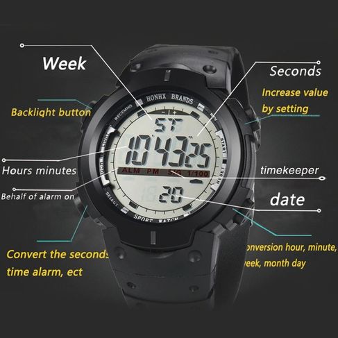 Relógio Digital Honhx Preto - Novo! + Caixinha